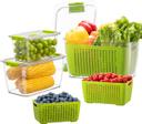 Luxear Lot de 3 boîtes de conservation avec égouttoir (4,5 L + 1,7 L + 0,5 L)