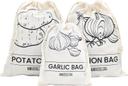 A&M Natural Living Lot de 3 sacs en coton pour pommes de terre, oignons et ail