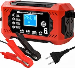 YIIFELL Chargeur 12V 6A intelligent avec écran LCD