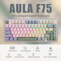 EPOMAKER x Aula F75 (75 %, gasket, hot-swap, sans-fil AZERTY)