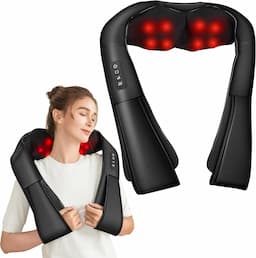 Brelley Masseur Dos et Cervicales cuir PU (8 rouleaux)
