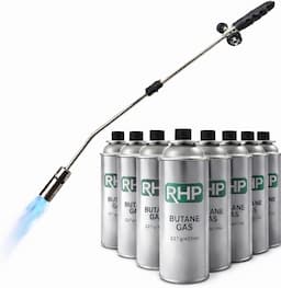 RHP Désherbeur à cartouche butane (80 cm, piézo, 8 cartouches)