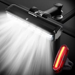 Tellegante Lampe Vélo 6 LED 1800 Lumens éclairage horizontal 180°