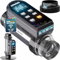Poolomio Chlorinateur WiFi 25 g/h (jusqu'à 110 000 L, cellule titane)