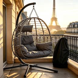 Baloveby (rotin synthétique, 160 kg, housse anti-pluie incluse)