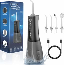 SURFOU Hydropulseur (3 modes, buse rotative 360°, USB, 300 ml)