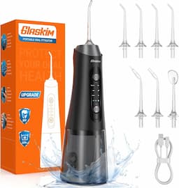 Glaskim Hydropulseur (4 modes + mémoire, 8 buses, 320 ml, IPX7)