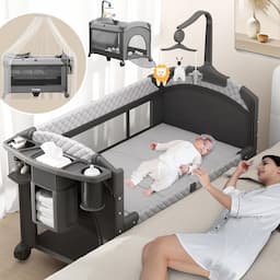 Trimigo Lit bébé pliable 120x60 sans montage (cododo, moustiquaire)