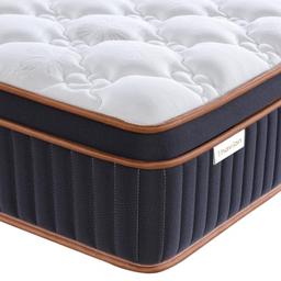 Thavion Matelas Hybride 140x200 30 cm Mi-Ferme H4 Ressorts Ensachés 9 Zones