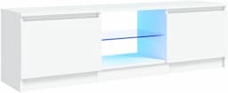 vidaXL (120 cm, éclairage LED, deux étagères, blanc)