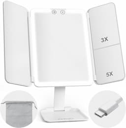 hajer Bella White Miroir Pliable 42 LED de Voyage