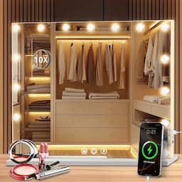 Puranex Miroir Coiffeuse 15 LED Super HD Mémoire
