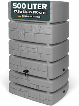 Kreher Tower Stone XXL 500 L (cuve aspect pierre, robinet inclus, résistant gel)