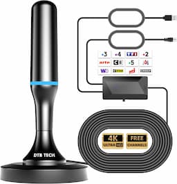DTB TECH Antenne TNT intérieure 2026 (ampli intelligent, câble 3 m)
