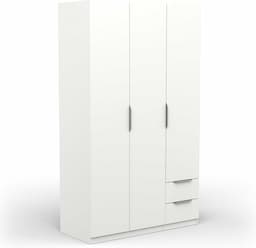 Demeyere - armoire 3 portes blanc mat, 4 niches 2 tiroirs