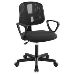 Klihome – chaise de bureau enfant et ado, dossier mobile, maille noire