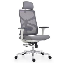 HOLLUDLE chaise de bureau ergonomique à dossier adaptatif, blanche