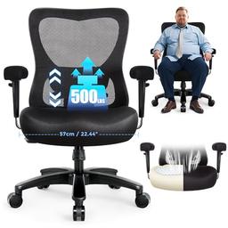 IWMH chaise de bureau ergonomique 200 kg à assise large, accoudoirs 4D