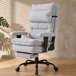 EXCEBET Fauteuil de Bureau à Ressorts Ensachés 180 kg, Repose-Pieds
