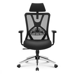 Ticova Chaise de bureau ergonomique à haut dossier, accoudoirs 3D
