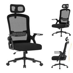 naspaluro Chaise de Bureau Ergonomique avec Appui-tête Réglable, Noir