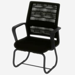 QSOST chaise de bureau minimaliste sans roulettes, dossier maille