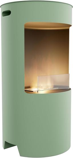 Frankystar Giulio Cesare - cheminée éthanol de sol Ø40 x 80 cm, inox sauge
