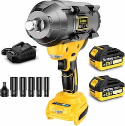 Sundpey Clé à choc 2000 Nm brushless (3/4", 2×4,0Ah, coffret + adaptateur)
