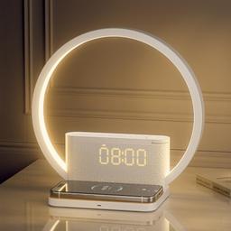 RETEYUNG Lampe de chevet réveil (chargeur Qi, éveil lumineux)