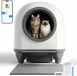 Devoko Litière autonettoyante 90 L (6 capteurs, chats jusqu'à 10 kg)