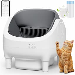 JUMMICO Litière autonettoyante XXL design ouvert (bac 12 L, 8 capteurs)