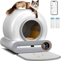 RETRIN litière connectée entrée basse 15 cm pour chats âgés, 65 L