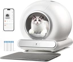 GESEILAY Litière chat autonettoyante XXL 65 L désodorisation ionique
