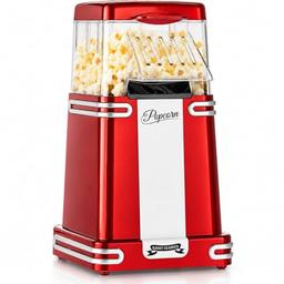 Gadgy machine à popcorn à air chaud 1200 W rouge rétro sans huile