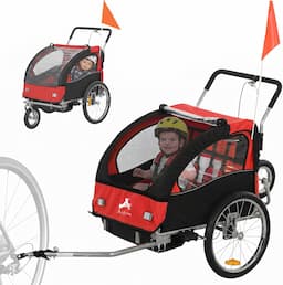 HOMCOM 2-en-1 2 places (charge 40 kg, roues à dégagement rapide)