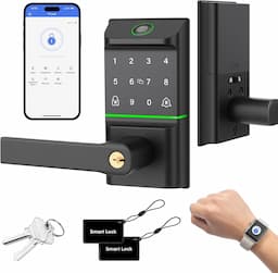 MYPIN Serrure à poignée (empreinte, clavier tactile, sonnette)