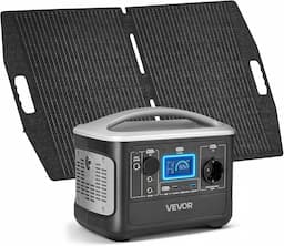 VEVOR 493 Wh / 600 W avec panneau solaire 100 W