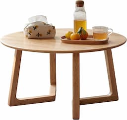 YESWOOD Ronde chêne massif (Ø75 cm, pied incliné scandinave)