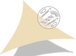 VOUNOT Voile d'ombrage triangle HDPE 180 g/m² 3 x 3 x 3 m avec kit de fixation