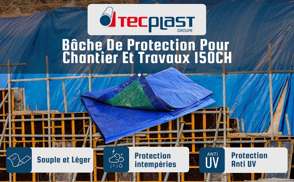 Bâche de chantier épaisse 300 microns