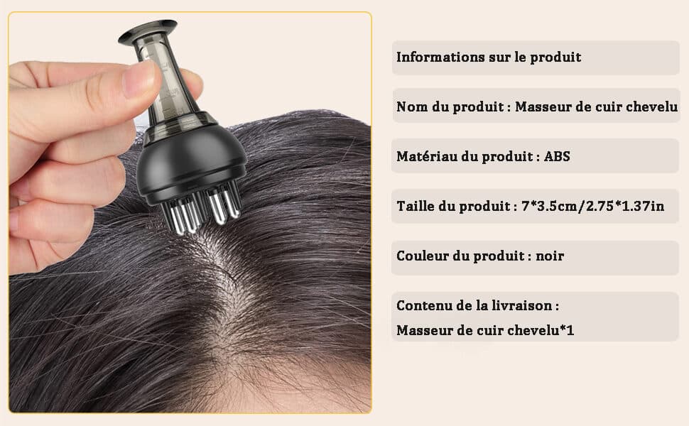 Flacon applicateur cuir chevelu avec embout