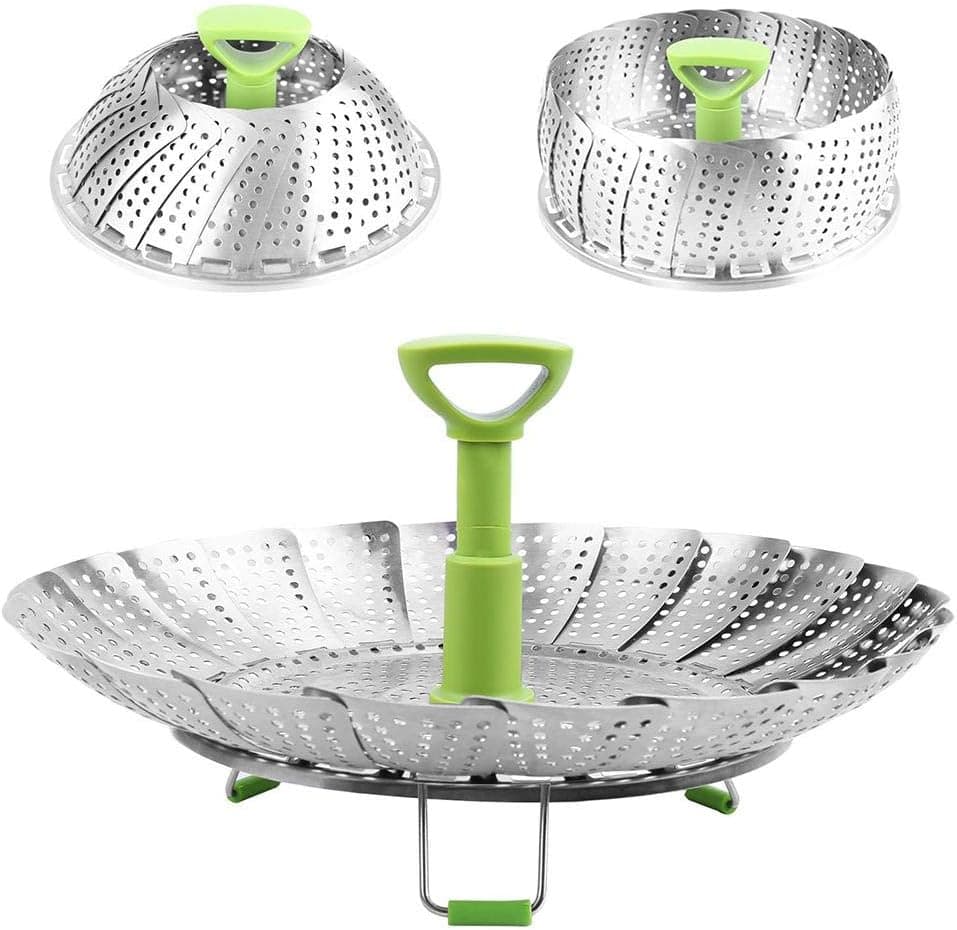Marguerite panier vapeur pliable inox