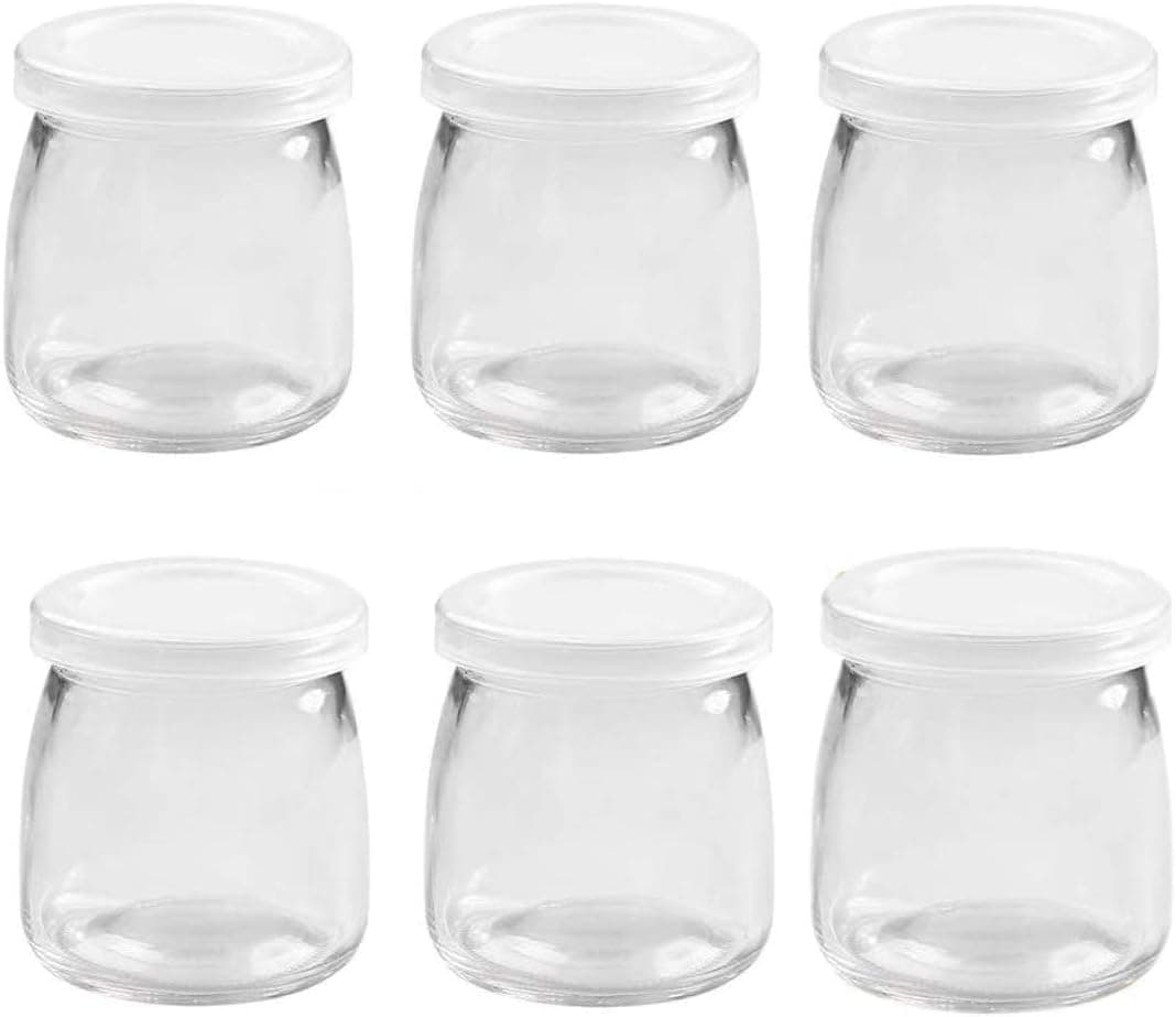 Lot de pots en verre avec couvercle 200ml