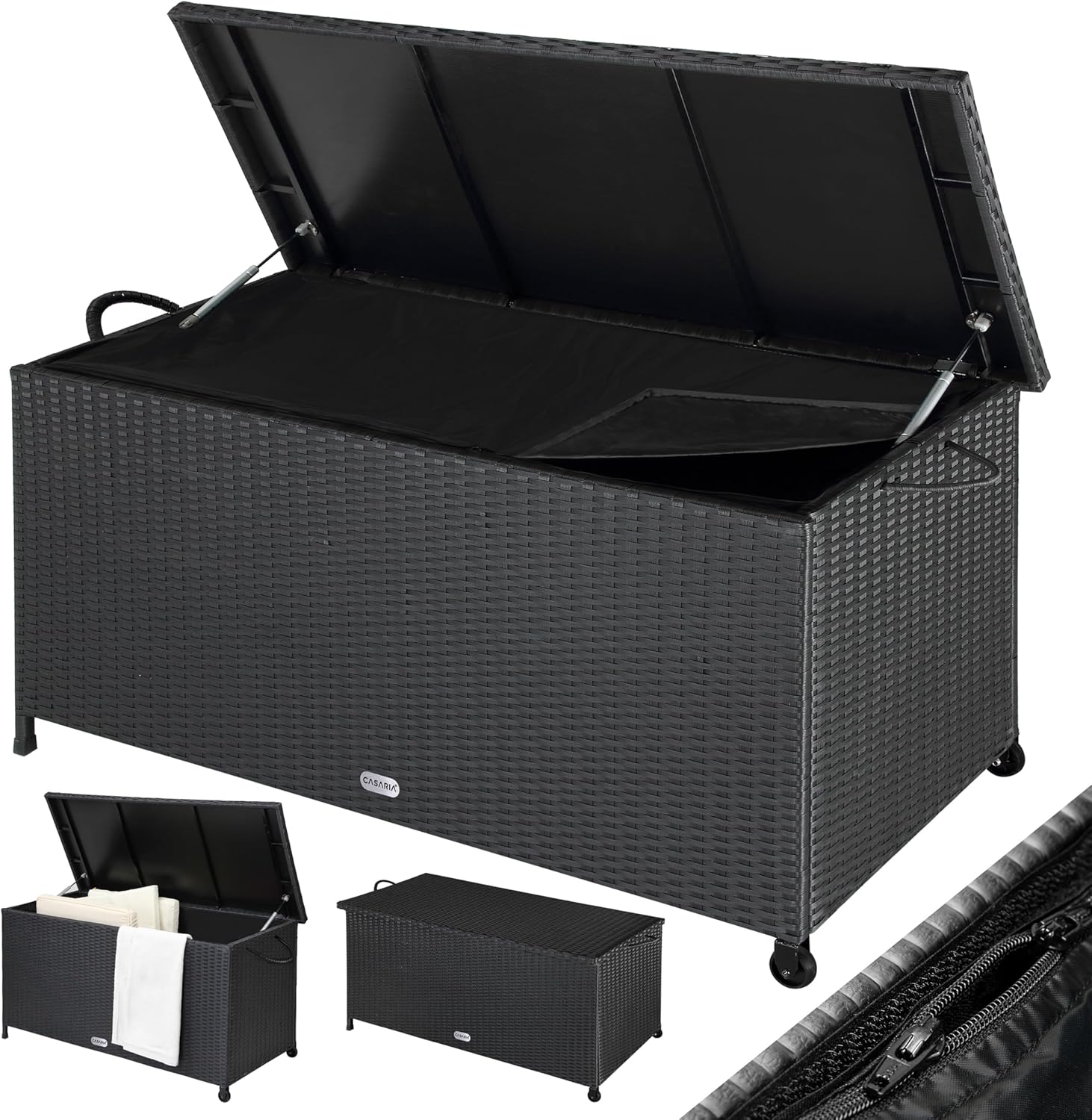 Casaria Coffre Polyrotin 270 L Noir