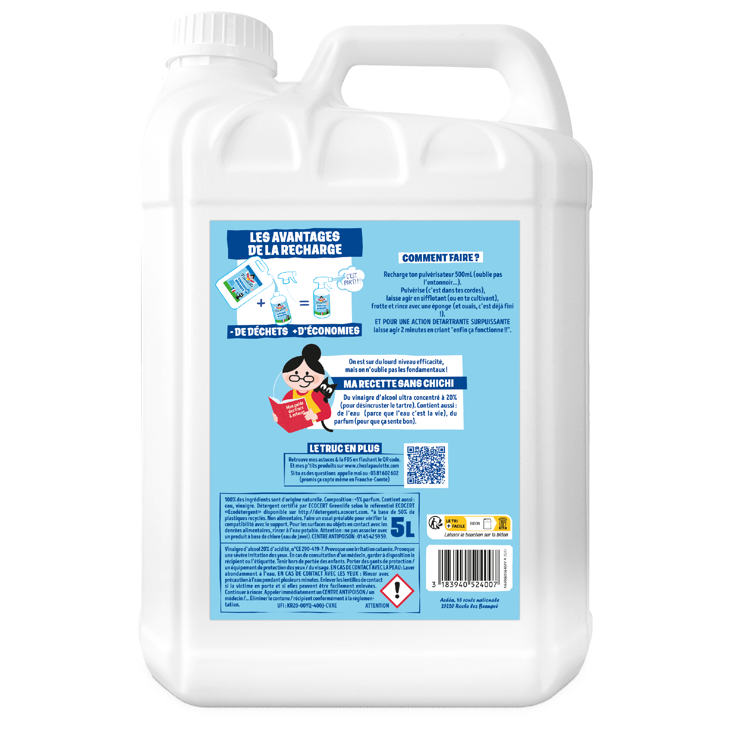 Vinaigre Concentré 20% Désherbage 5 L