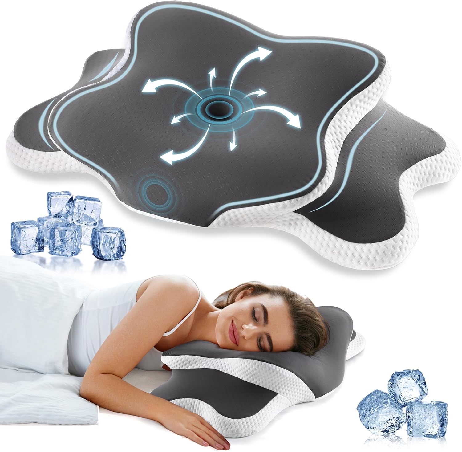YunNasi Oreiller Ergonomique Cervical Memory Foam