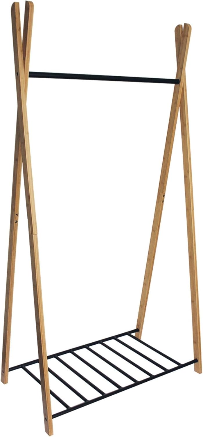 Box and Beyond Portant Tipi Bois Naturel Métal Noir