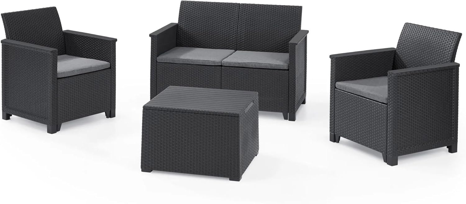 Allibert Brooklyn résine tressée 4 places polypropylène