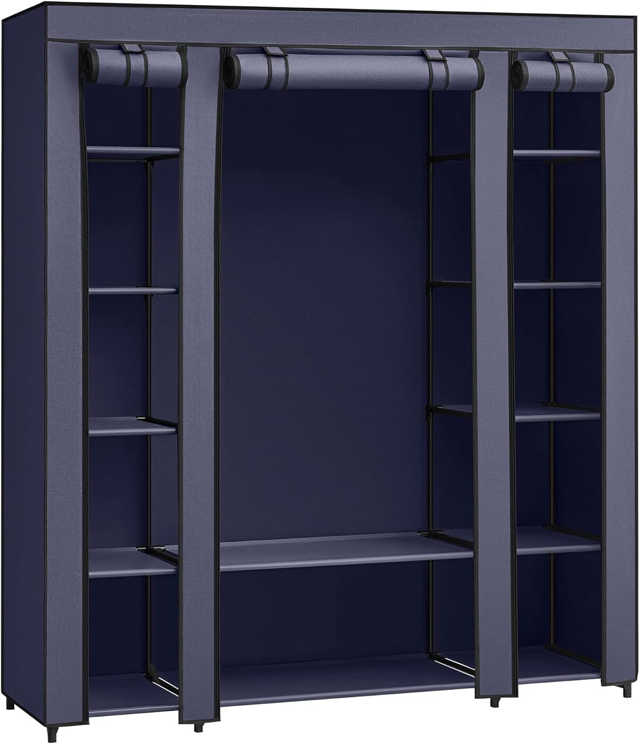 SONGMICS LSF003I02 — 45x150x175 cm Bleu Foncé, 12 compartiments