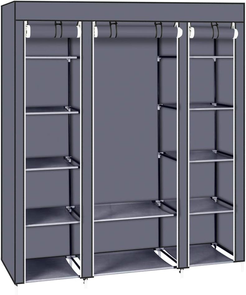 TactFire — 150x45x175 cm Gris, 5 couches 12 compartiments